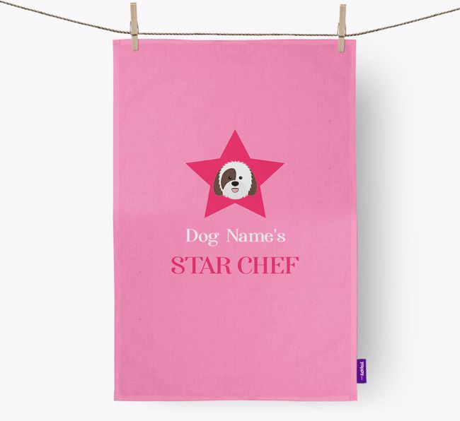 '{dogsName}'s Star Chef' - Personalised {breedFullName} Tea Towel